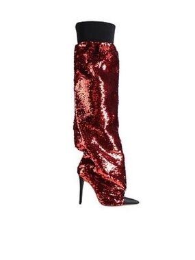 Red Sequin Over-the-Knee Stiletto Boot